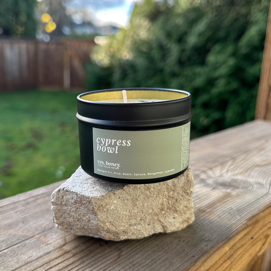 Cypress Bowl Soy Candle \ Balsam Fir, Pine, Resin, Spruce & Citrus