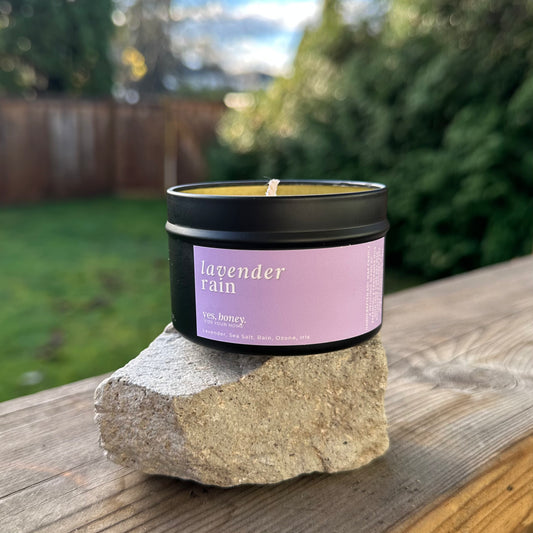 Lavender Rain Soy Candle \ Lavender, Ozone, Sea Salt & Iris